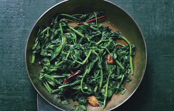 Stir-fried pea shoots