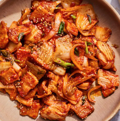 Stir fried pork belly and kimchee
