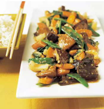Stir-fried portobellos with ginger-oyster sauce