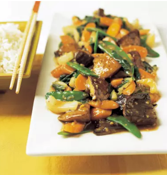 Stir-fried portobellos with sweet-chili-garlic sauce