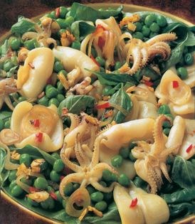 Stir-fried squid with garlic