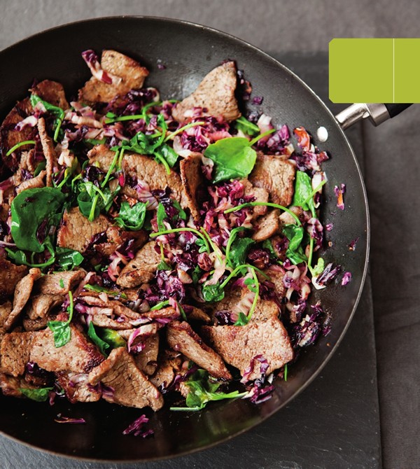 Stir-fried tri-tip with radicchio 