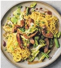 Stir fry lamb with ginger & spring cabbage
