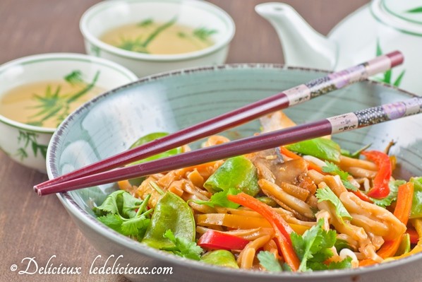 Stir Fry vegetables with udon noodles