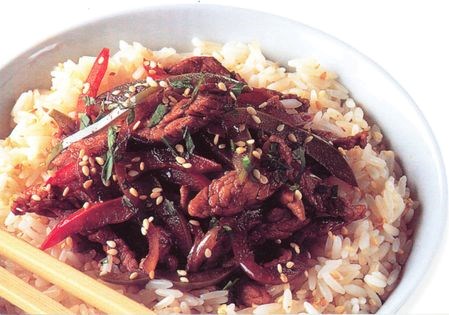 Stir-frying pork tenderloin
