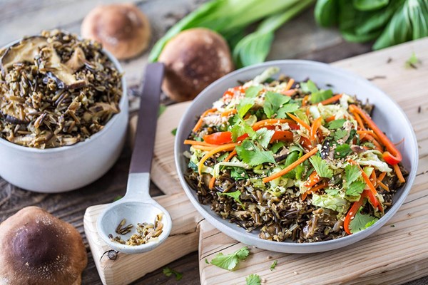 Stirred-not-fried wild rice