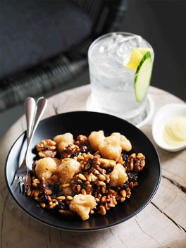 Stokehouse: Candied walnuts, fried spiced cauliflower, currants and pine nuts