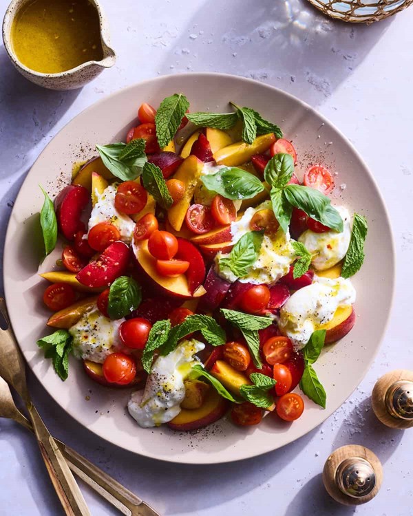 Stone fruit and burrata salad
