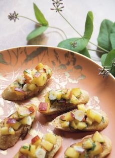 Stone fruit bruschetta
