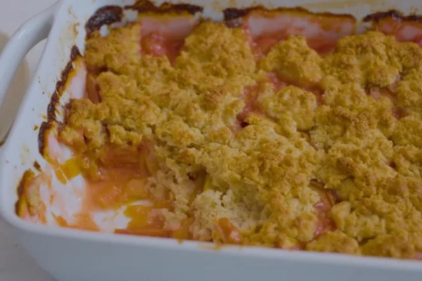Stone fruit cobbler with sour cream biscuit topping 