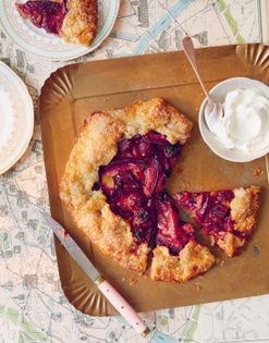 Stone fruit galette with marzipan & long pepper
