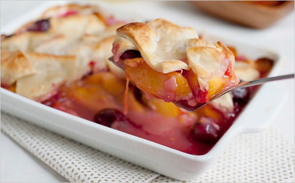 Stone fruit patchwork bake