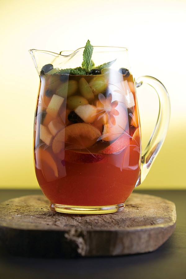 Stone fruit rosé sangria