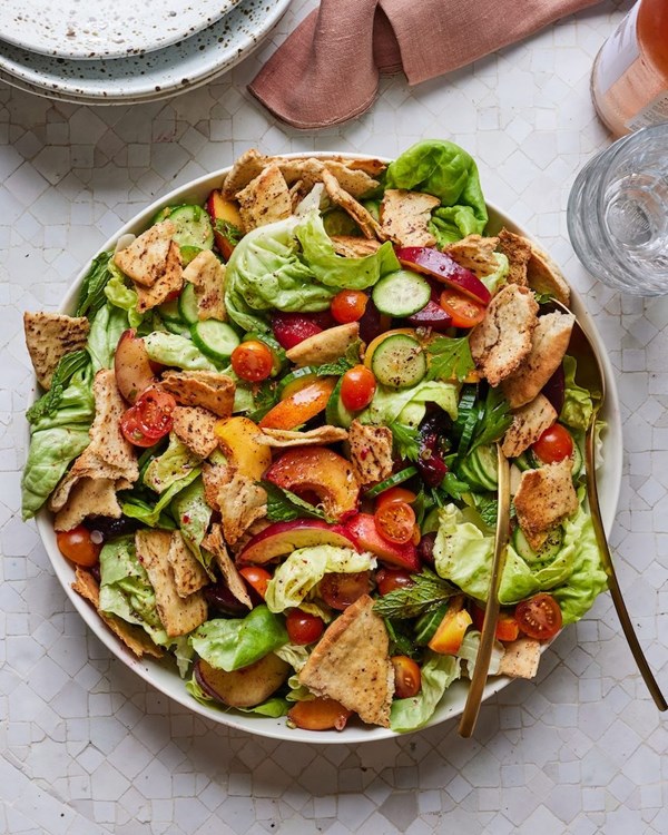 Stone fruit summer fattoush
