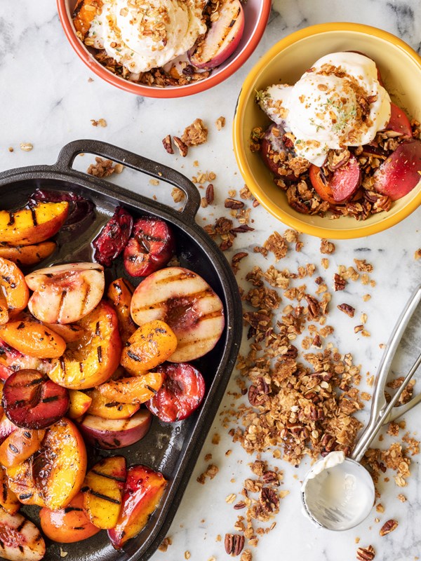 Stone fruit sundaes
