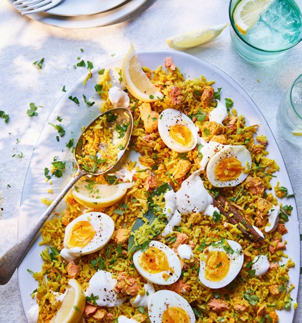 Storecupboard salmon kedgeree (U is for unexpected guests)
