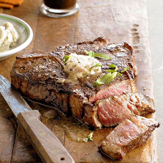 Stout-soaked porterhouse with beer butter