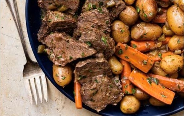 Stovepot classic pot roast with potatoes and carrots