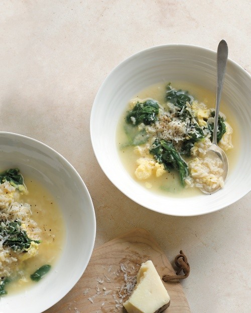Stracciatella with brown rice