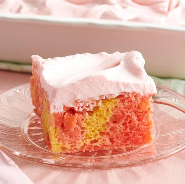 Strawberries & cream poke cake