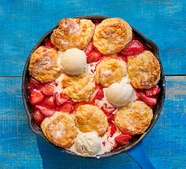 Strawberries & cream scone cobbler