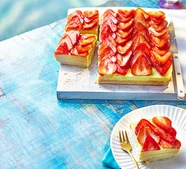 Strawberries & cream slice