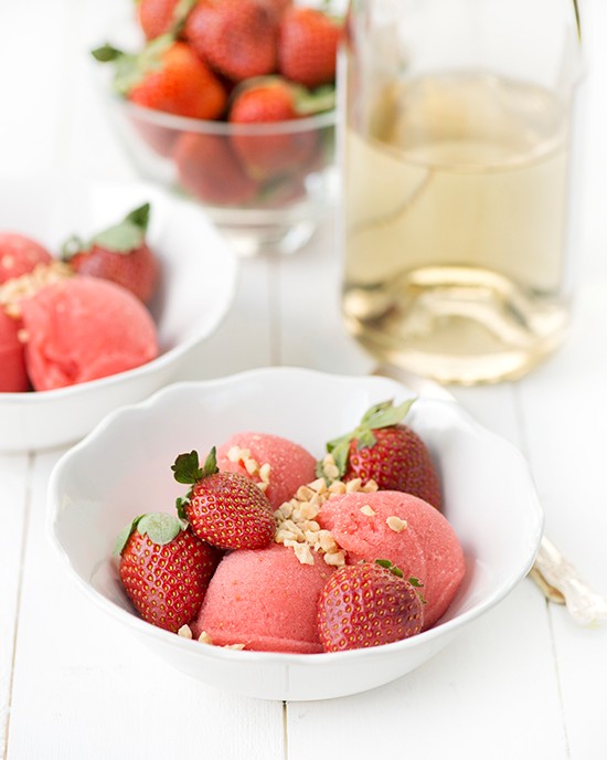 Strawberries and Champagne sorbet