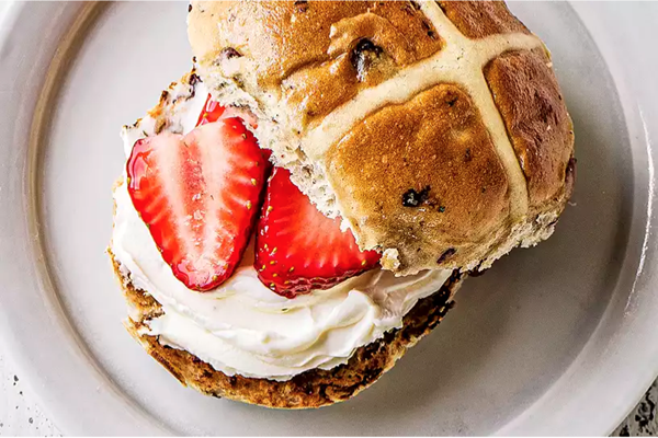 Strawberries and cream bun