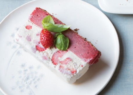 Strawberries and cream frozen terrine