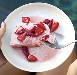 Strawberries and cream semifredo