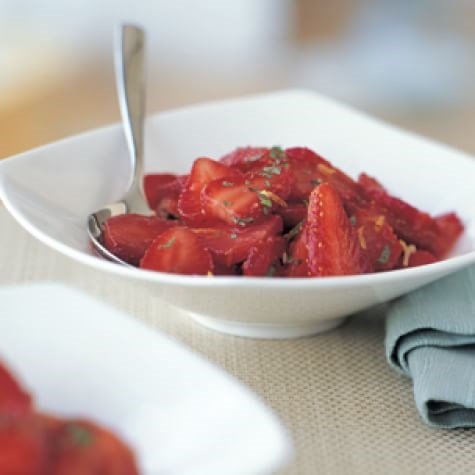 Strawberries with lemon & mint