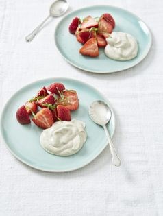 Strawberries with vanilla cashew cream