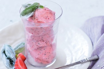 Strawberry & basil ice cream