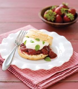 Strawberry & basil shortcakes