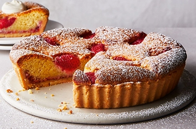 Strawberry & brown butter frangipane tart