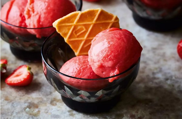 Strawberry & elderflower sorbet