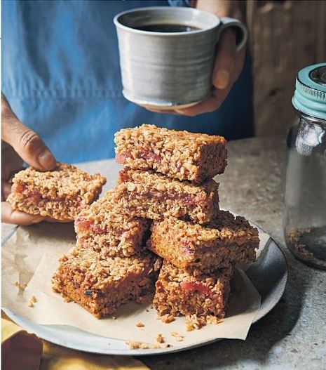 Strawberry & granola flapjacks