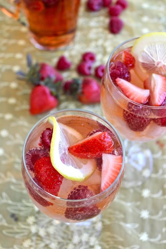 Strawberry & limoncello rosé sangria
