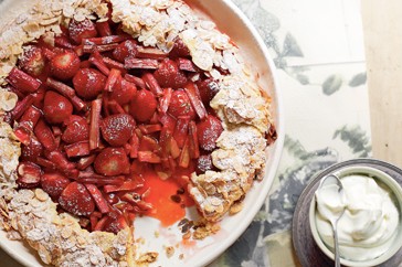 Strawberry & rhubarb galette