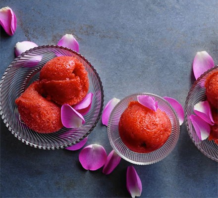 Strawberry & rose sorbet