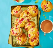 Strawberry, almond & yogurt muffins