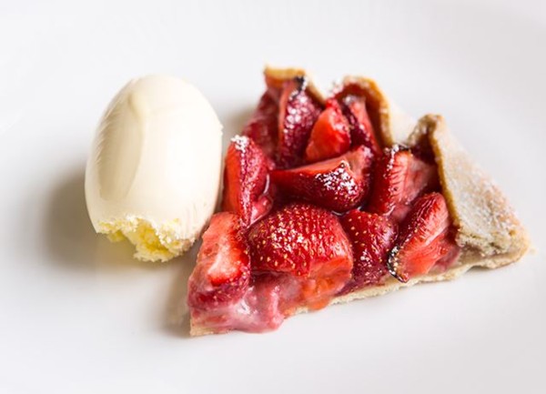 Strawberry and almond tart
