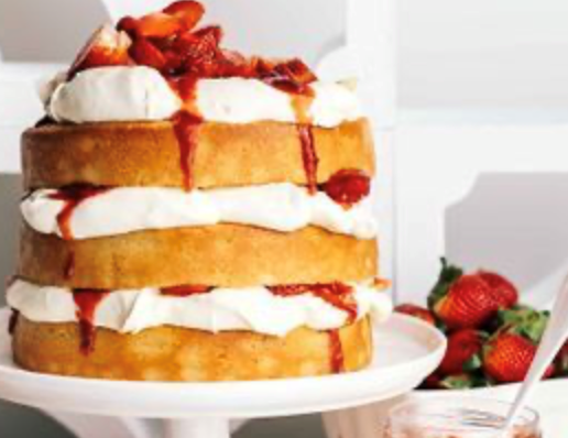 Strawberry and balsamic spiced cake