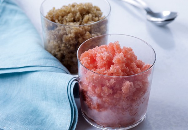 Strawberry and black pepper granita