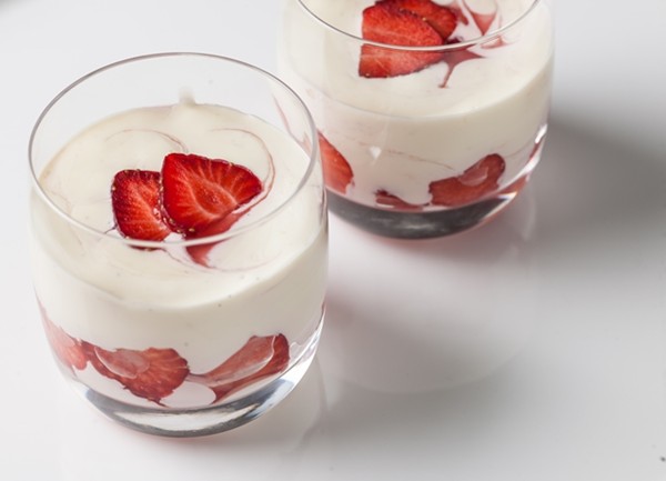 Strawberry and cream panna cotta