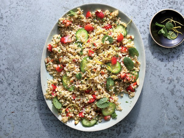 Strawberry and cucumber tabbouleh