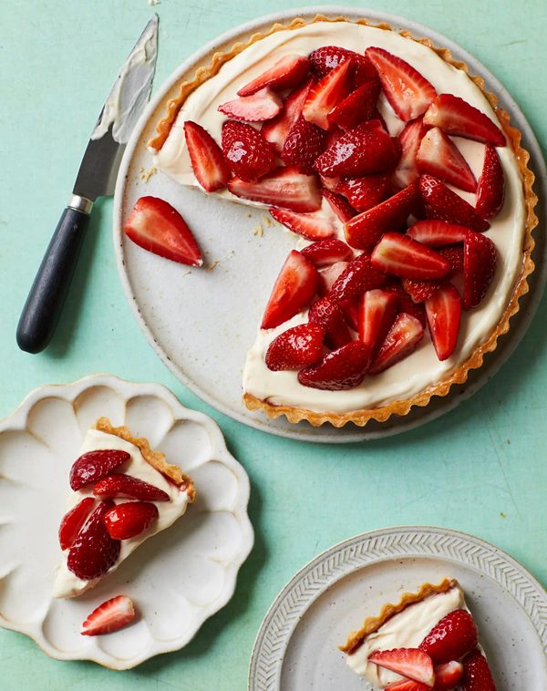 Strawberry and custard tart