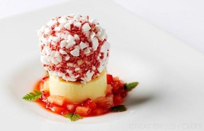 Strawberry and elderflower dessert