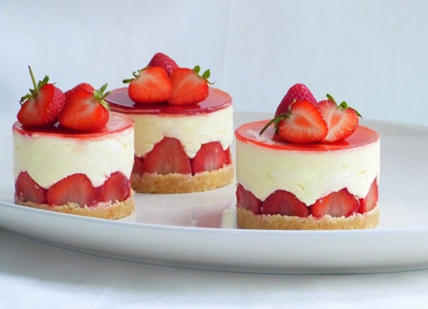 Strawberry and elderflower fraisiers
