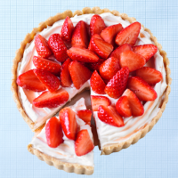 Strawberry and elderflower tart
